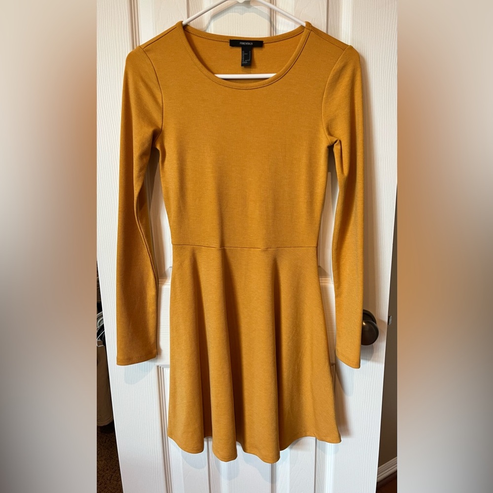 Forever 21 Golden Long Sleeve Dress